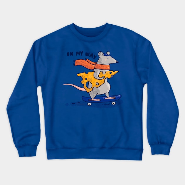 On My Way Rat Crewneck Sweatshirt by Tania Tania